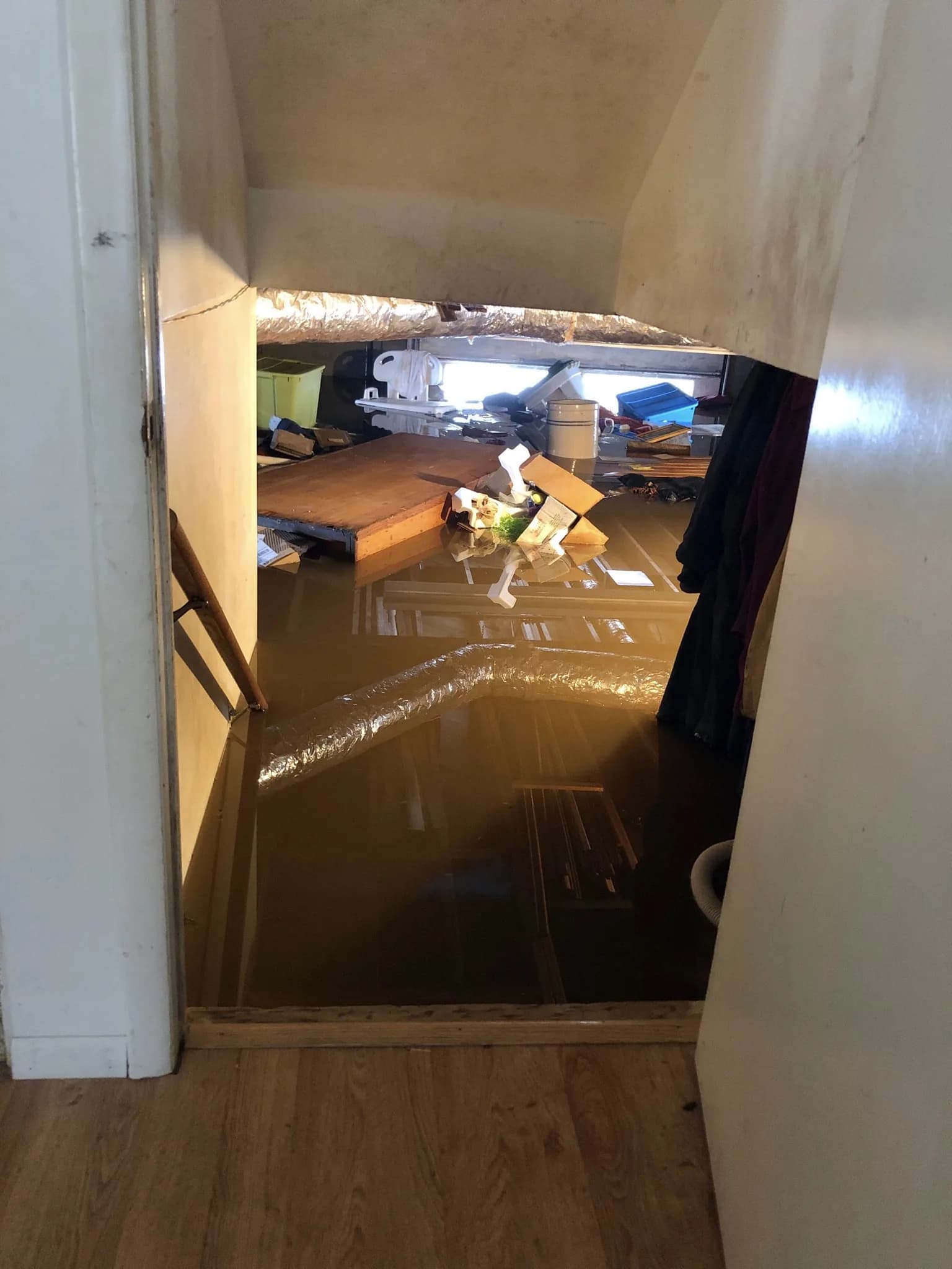 Flooded basement in a Tulsa, Oklahoma home during the 2019 flooding